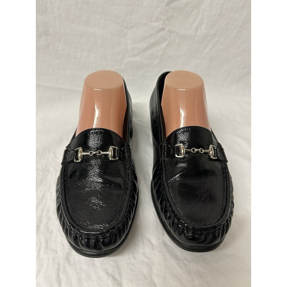 SAS Tripad Comfort Shoes Womens 10.5 Black Patent Leather Metro Horsebit Loafers